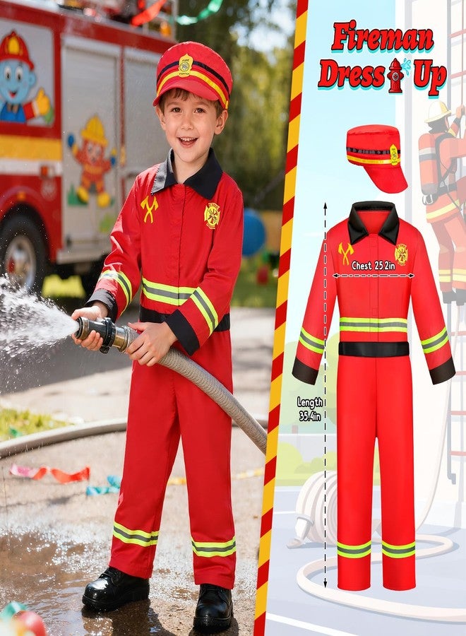 DISHIO Kids Pretend Role Play Costumes, Dress Up Clothes for Toddlers, 4 Sets Astronaut, Policeman, Firefighter, Engineer Costume for Kids and Toddlers Boys Christmas Birthday Age 3 to 6 - Image 3